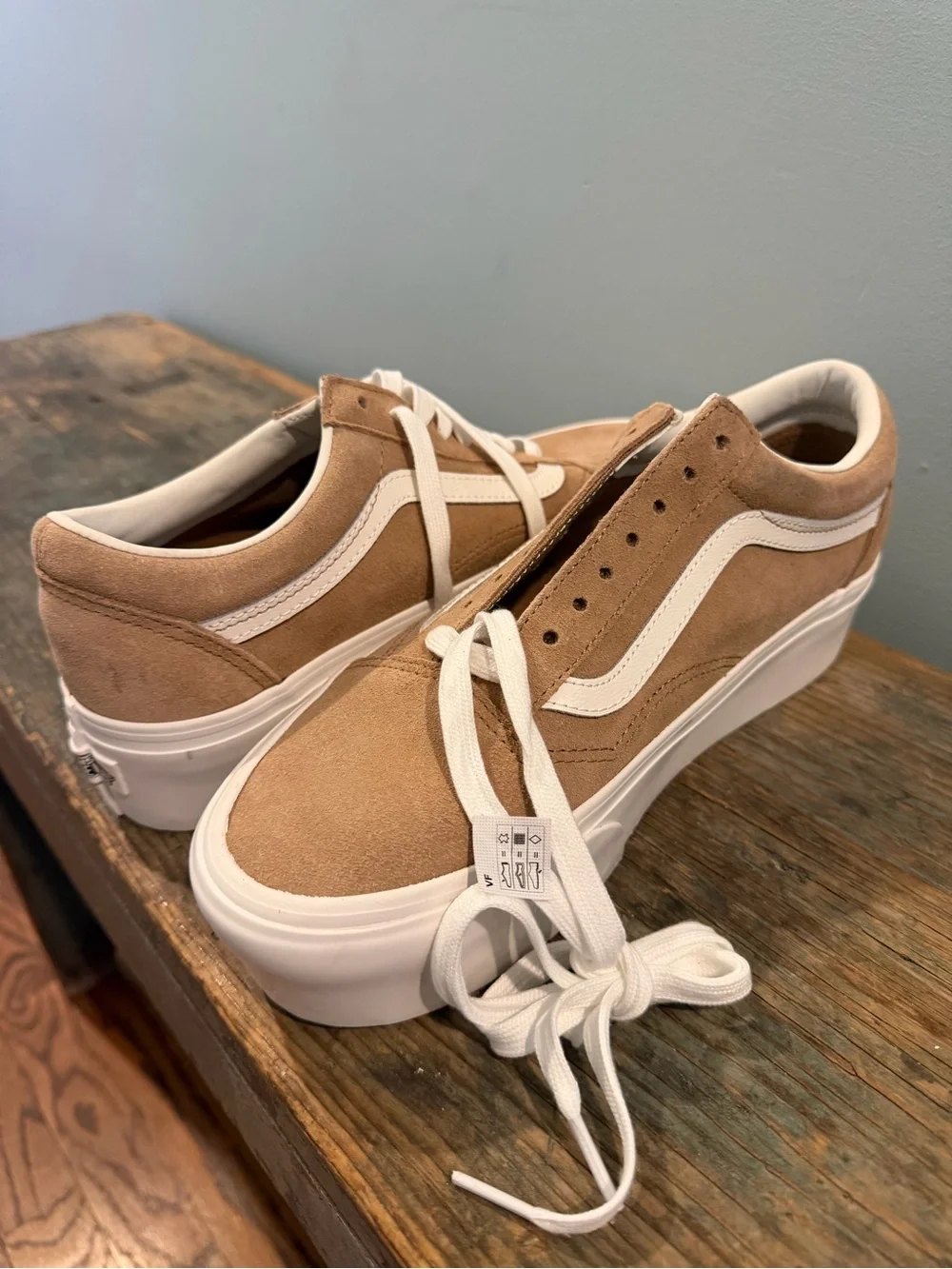 Vans Old Skool Sneakers in Tan and White